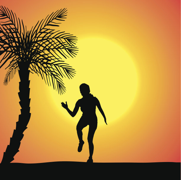 矢量剪影的女人。素材图片