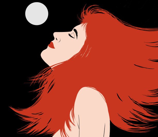 红色头发的女人图片下载