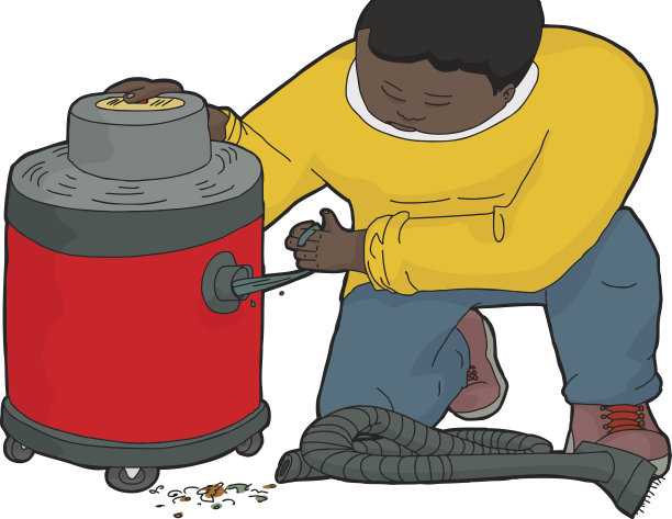 吸尘器堵塞的工人图片下载