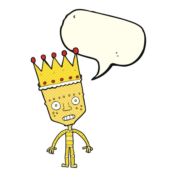 卡通机器人与皇冠与语音泡泡图片下载