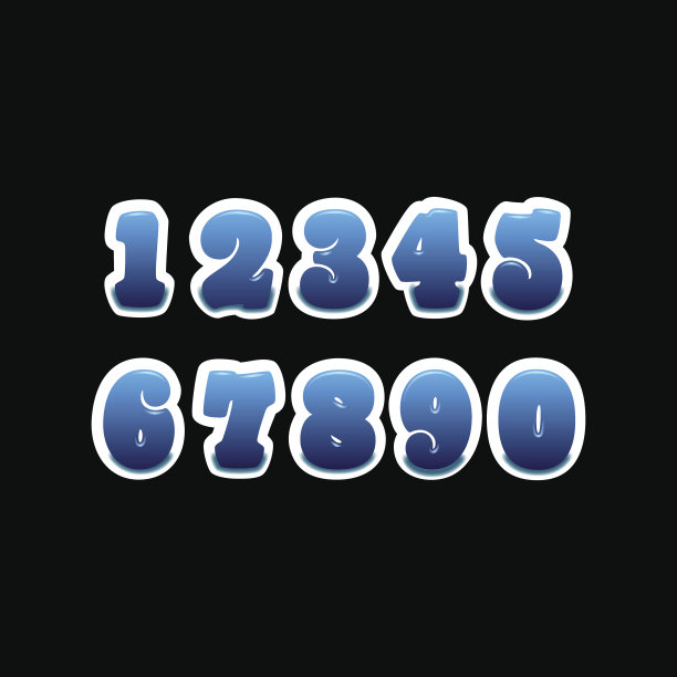 向量蓝色渐变字体eps 10图片下载