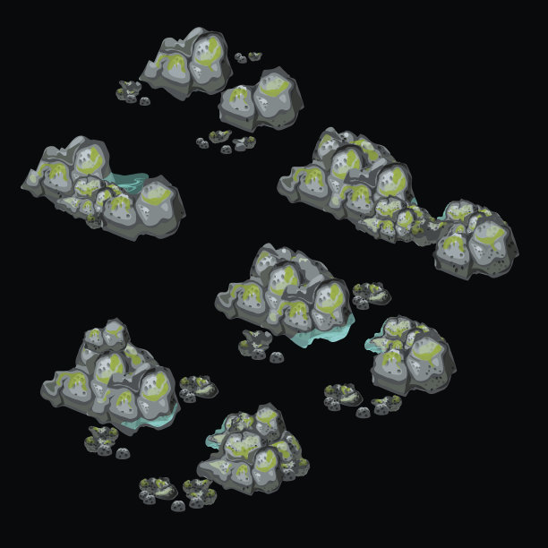 一堆灰色的石头和小溪，五项图片下载