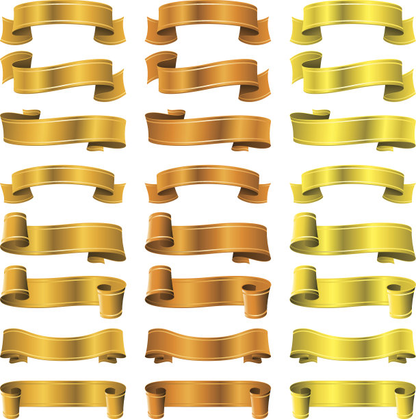 金色丝带横幅图片下载