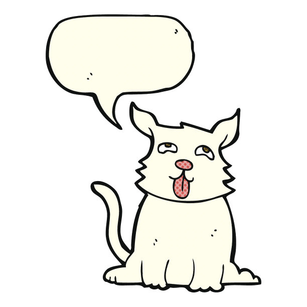 卡通快乐的狗与言语泡泡图片下载