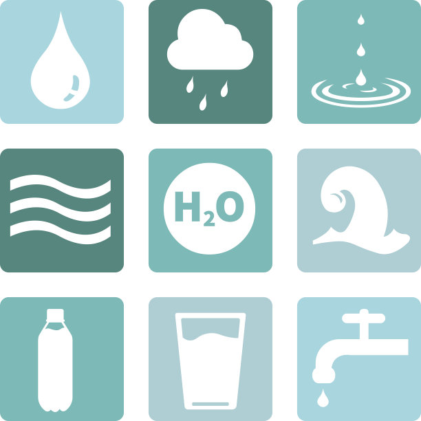 矢量集的水图标图片下载