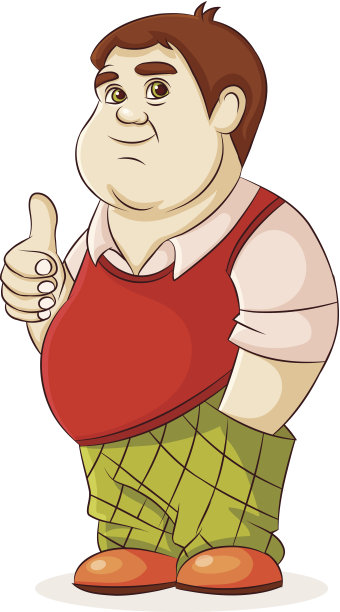 白色背景下的胖子图片下载