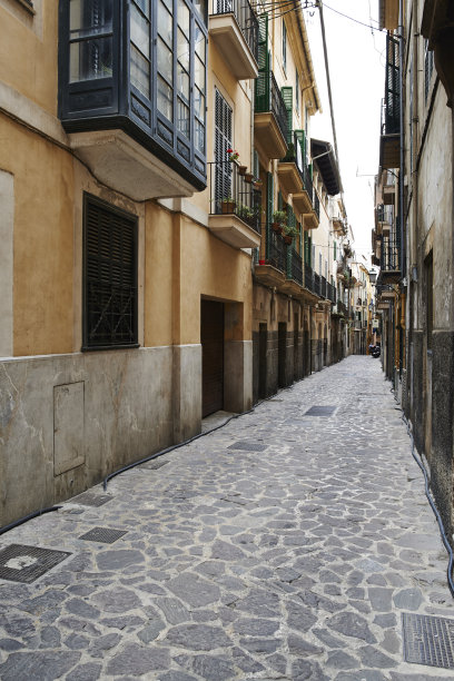 狭窄的鹅卵石街道图片下载