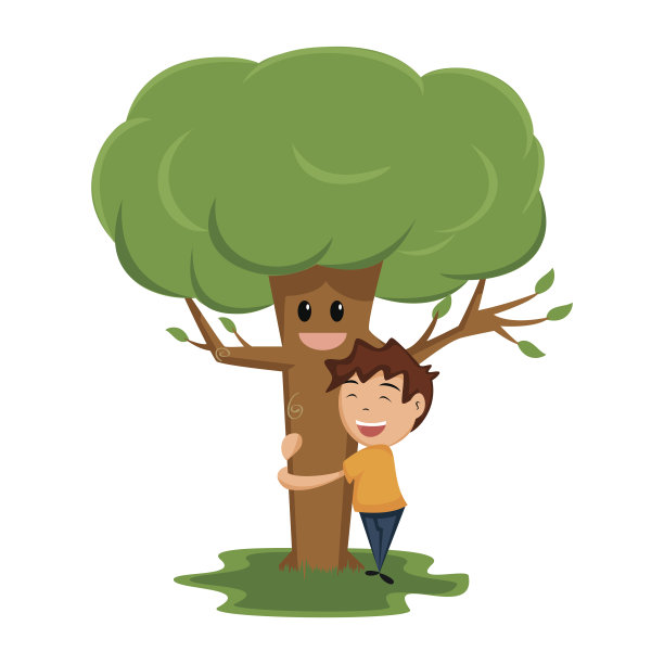 孩子抱着树图片下载