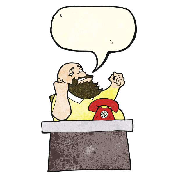 卡通傲慢的老板男人与言语泡沫图片下载