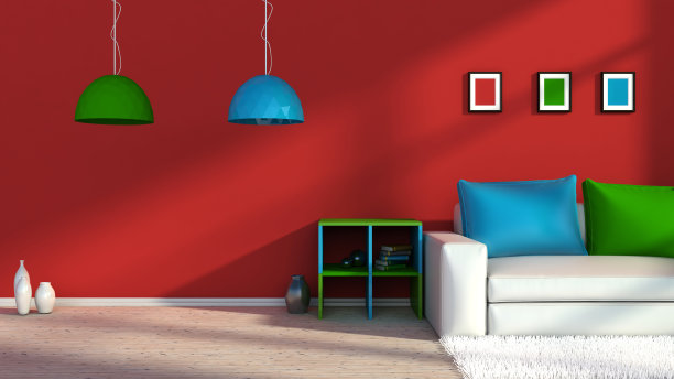 现代色彩丰富的室内沙发图片下载