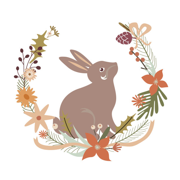 兔花图案图片下载