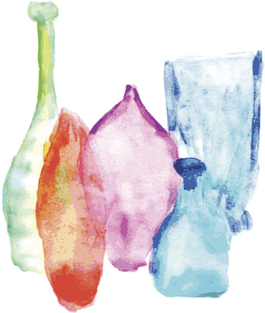 水彩彩色花瓶图片下载