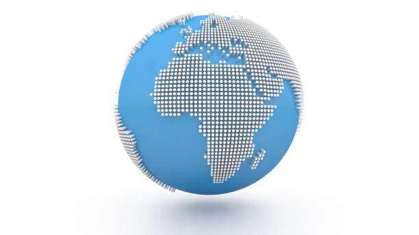 3D Dots蓝色世界全球欧洲图片下载