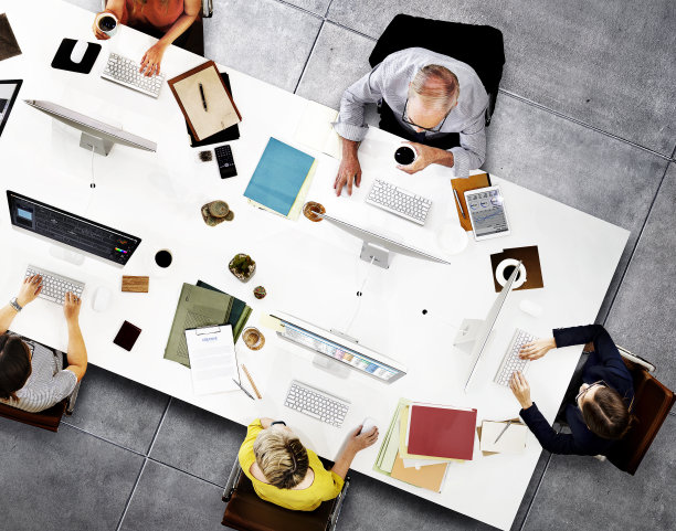 业务团队会议连接数字技术概念图片下载