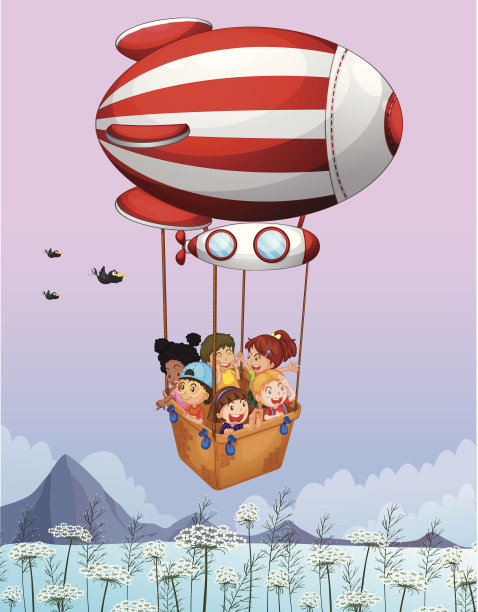 飞艇载着孩子们图片下载