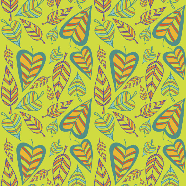 叶子装饰无缝图案图片下载