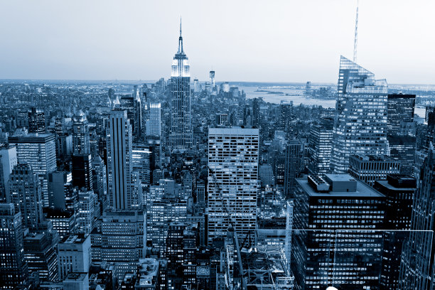 美国纽约市曼哈顿鸟瞰图。图片下载