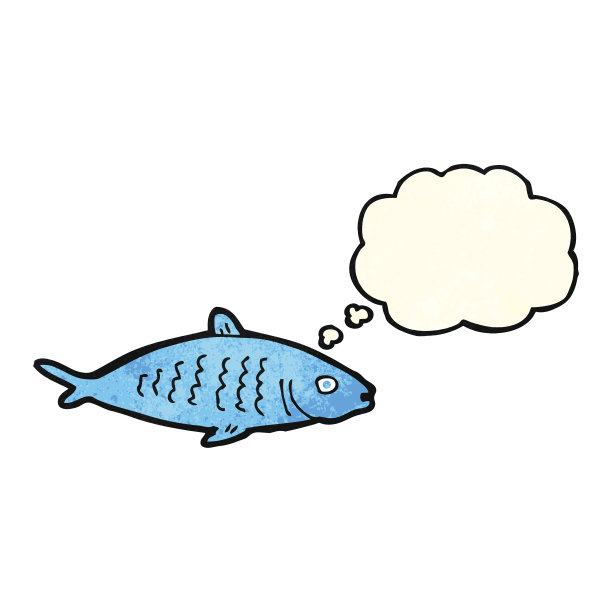 卡通鱼与思想泡泡图片下载
