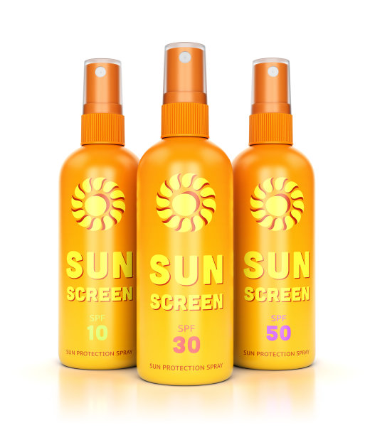 三个防晒喷雾瓶图片下载