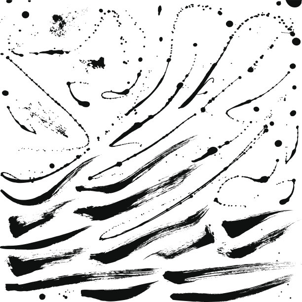 飞溅画笔和画笔笔触图片下载