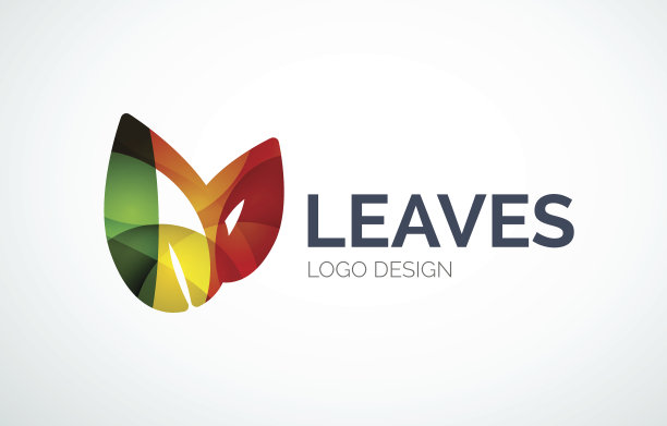 生态树叶图标设计制作的彩色块图片下载