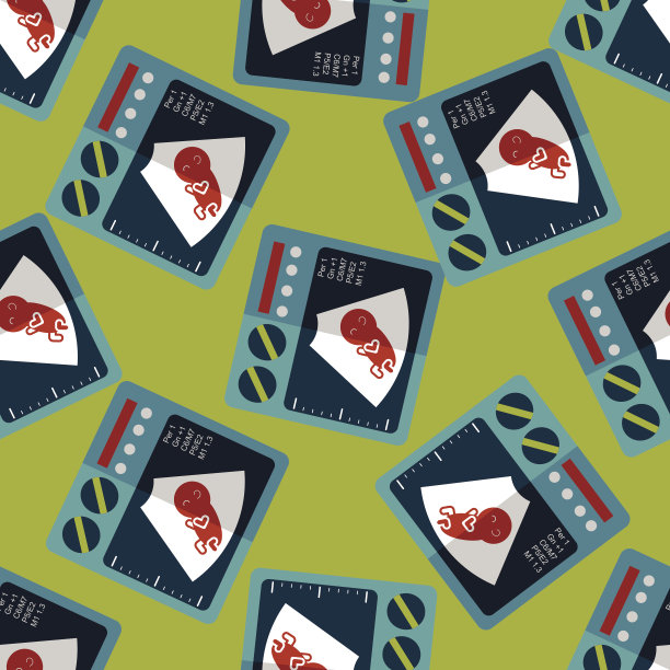 超声波宝贝平面图标，eps10无缝图案背景图片下载