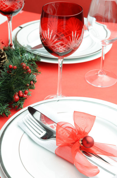 圣诞晚餐设置图片下载