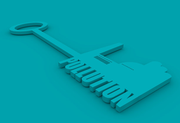 插画概念，手握一把工业污染的钥匙图片下载