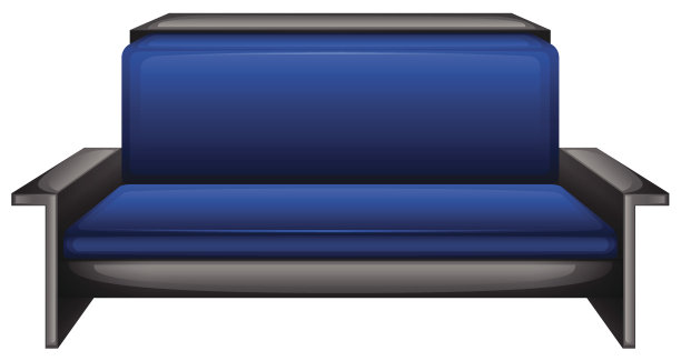 一个雅致的蓝色沙发图片下载