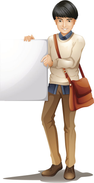 拿着空白标牌的男人图片下载