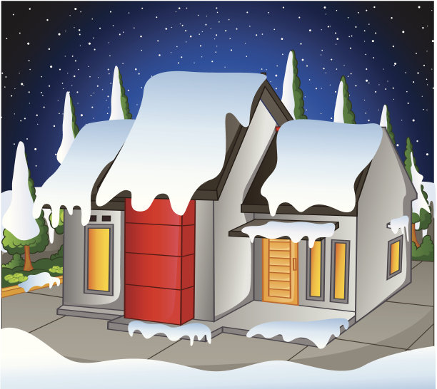 小房子下雪图片下载