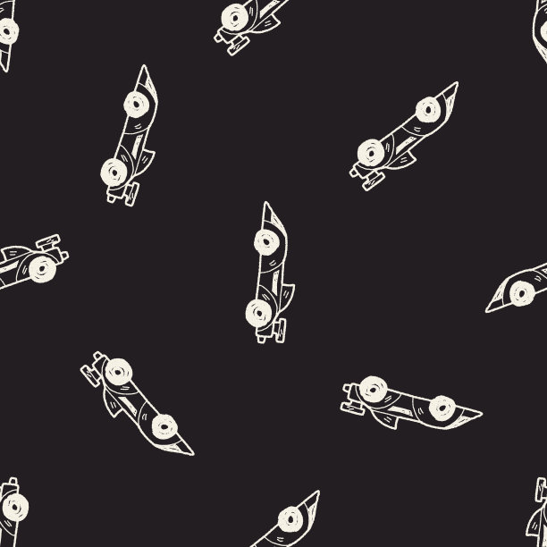 赛车涂鸦无缝图案背景图片下载