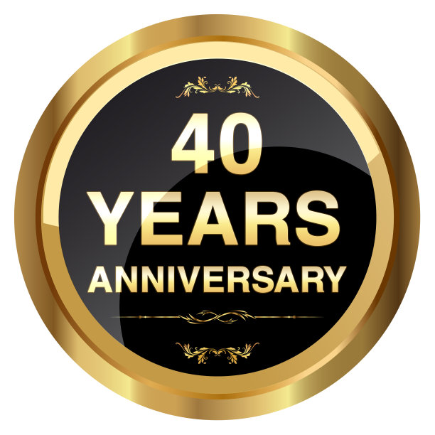 40周年金色徽章素材图片下载