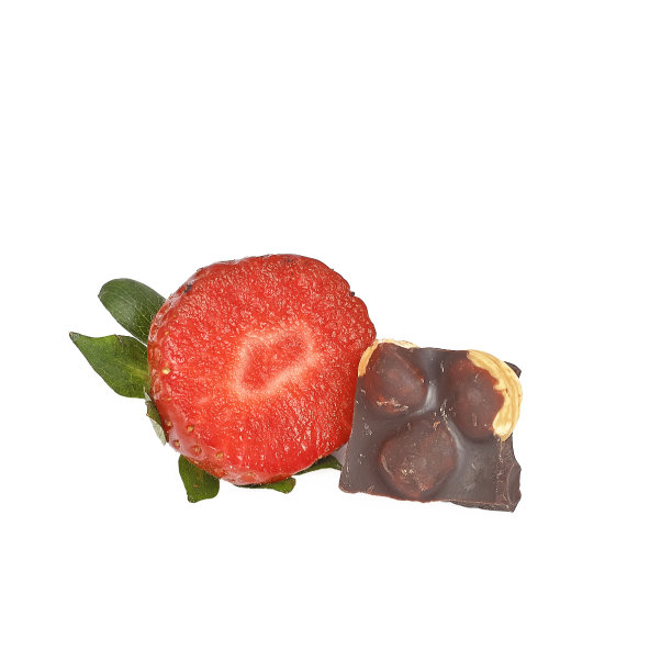 切草莓与全果仁黑巧克力图片下载