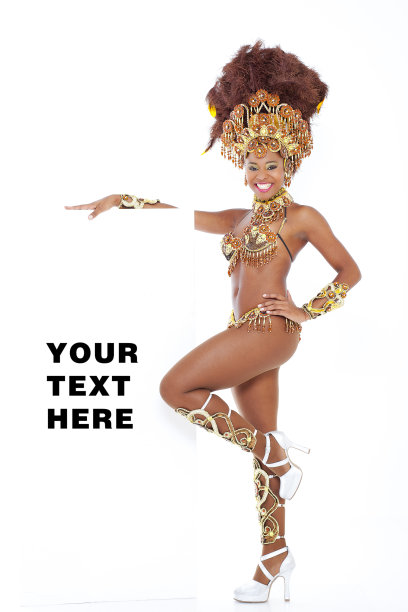 桑巴舞者拿着文本板图片下载