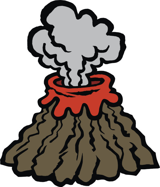 卡通火山图片下载