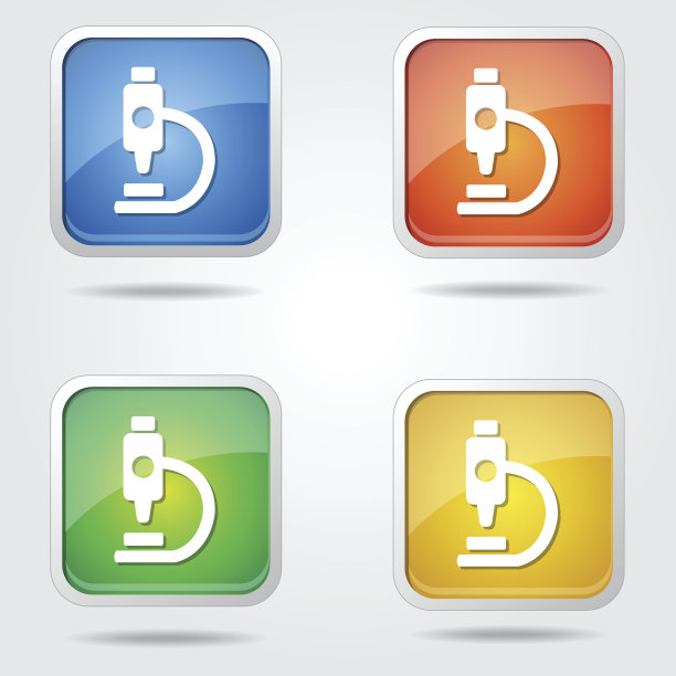 显微镜彩色矢量图标设计图片下载