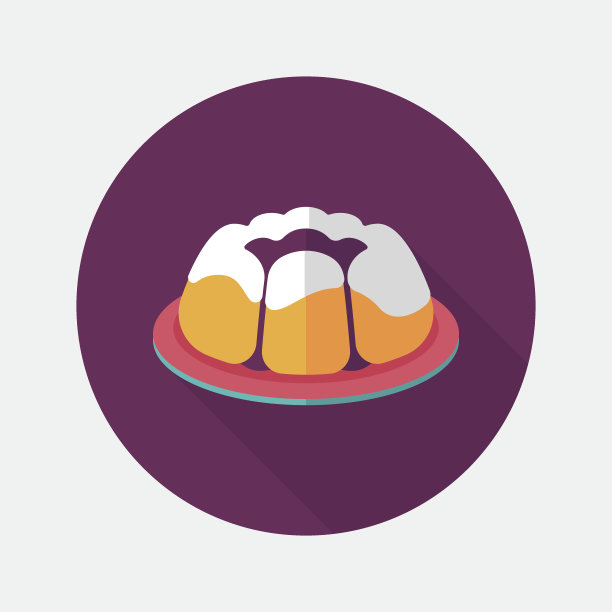 蛋糕平面图标与长阴影，eps10图片下载