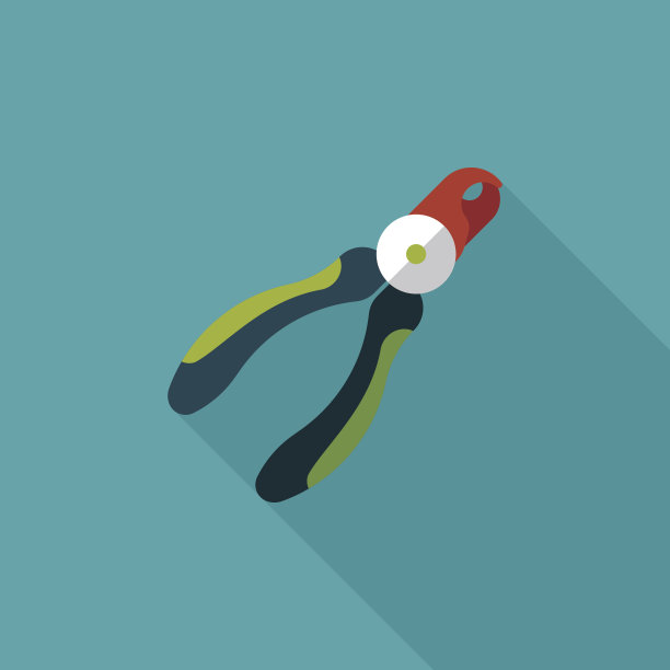 宠物指甲剪平图标与长阴影，eps10图片下载