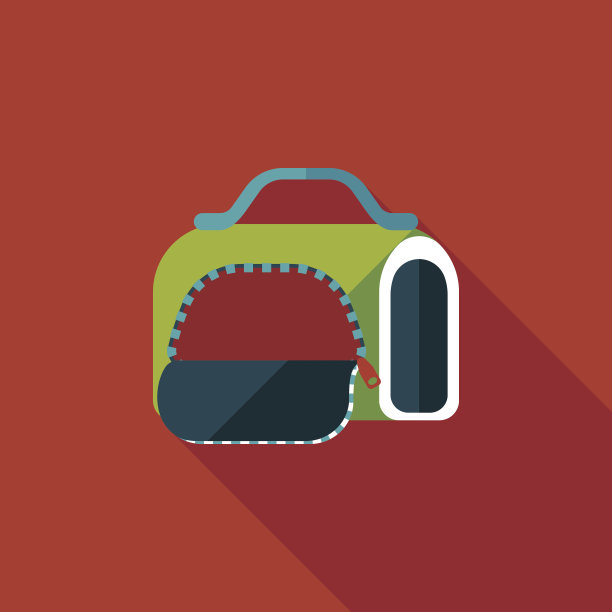 宠物狗旅行笼平面图标与长影子，eps10图片下载