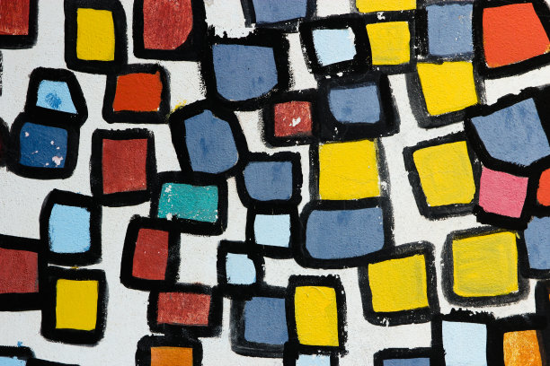 墙上的彩色小方块图片下载