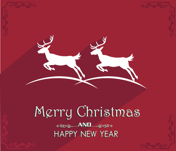 矢量圣诞快乐和新年快乐卡片设计图片下载