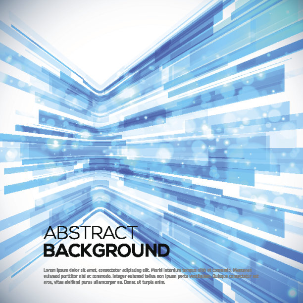 3D透视用灯光和线条抽象出明亮多彩的背景。图片下载