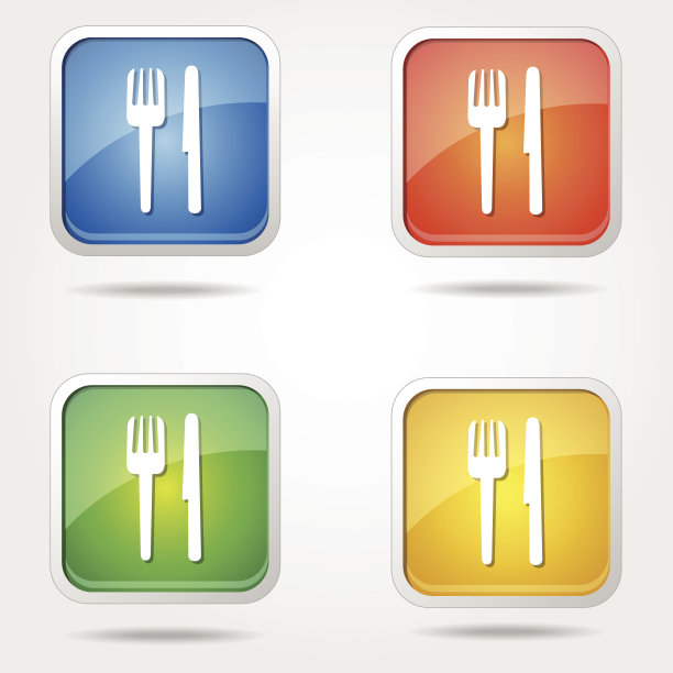 餐厅彩色矢量图标设计图片下载
