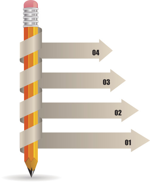 铅笔信息图矢量插图与阴影图片下载