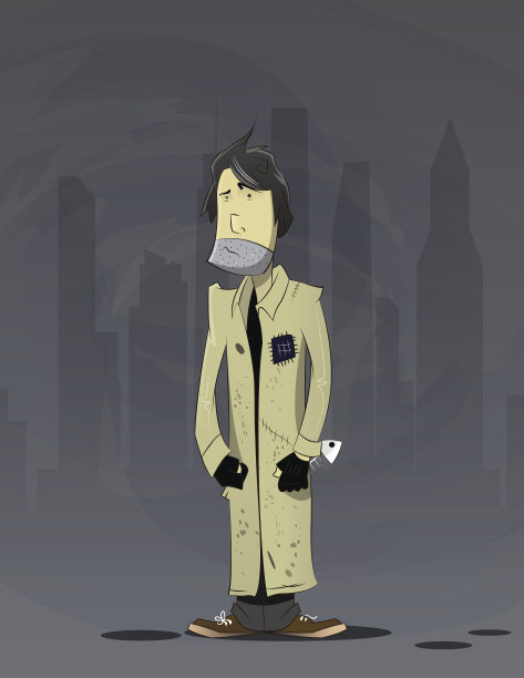 无家可归的矢量图。图片下载