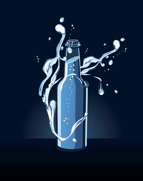 瓶子里的水溅得到处都是图片下载