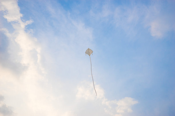 风筝在风中飞得很高。图片下载