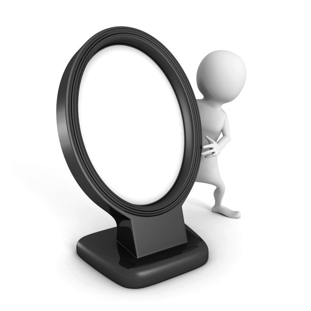 白色3d男子与空白黑色图片相框图片下载