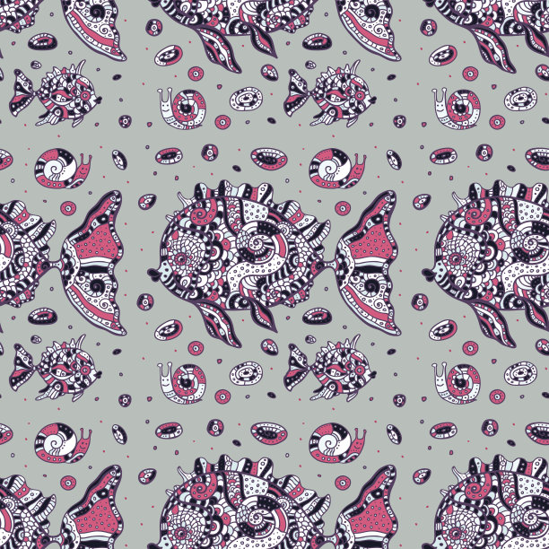 鱼类。无缝模式。图片下载